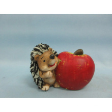 Apple Hedgehog forma de artesanía de cerámica (LOE2536-C9.5)